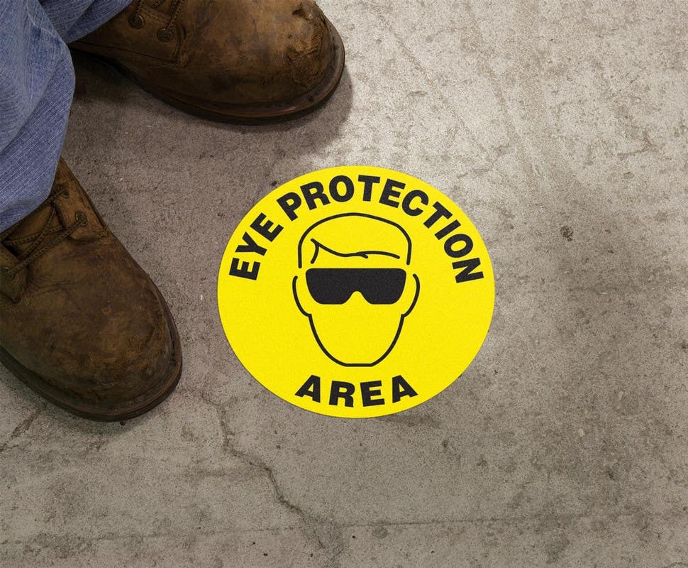 AccuformNMC MFS Slip-Gard, Floor Sign, Eye Protection Area