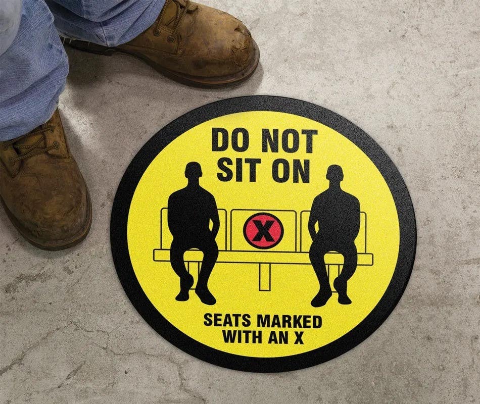 AccuformNMC MFS30 Slip-Gard, Floor Sign, Do Not Sit Here