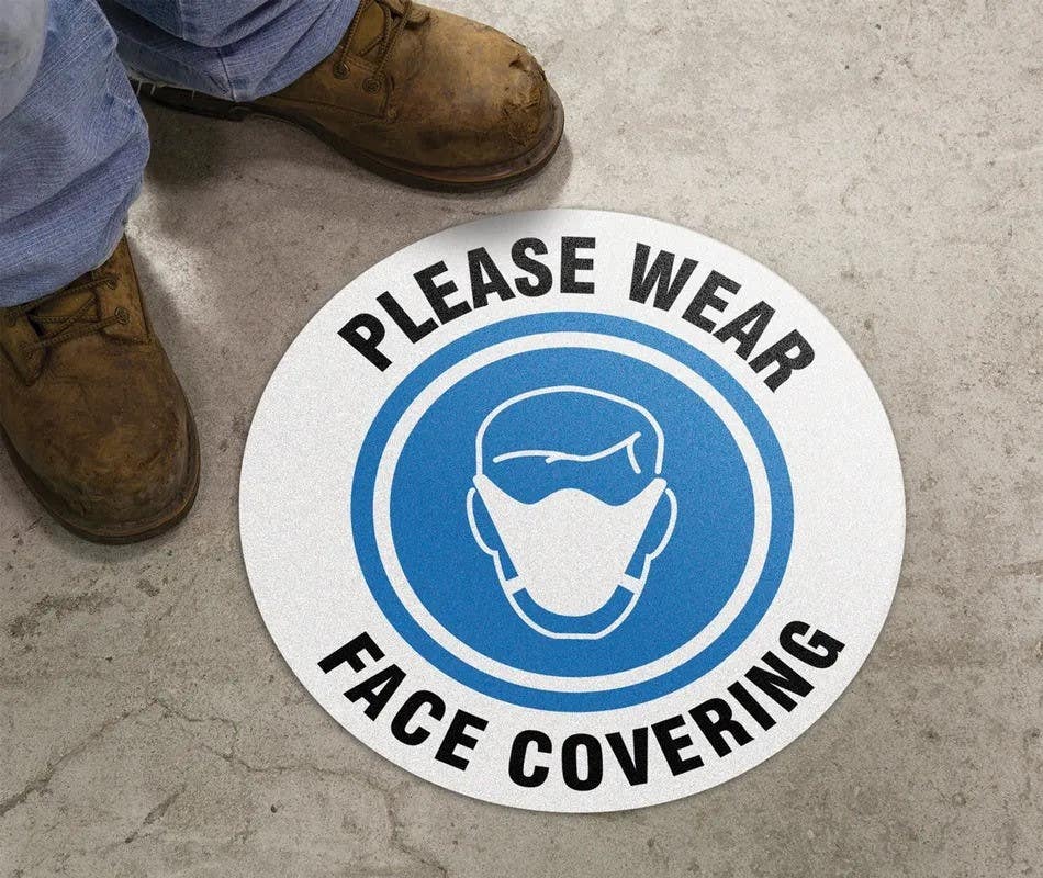 AccuformNMC MFS31 Slip-Gard, Floor Sign, Please Wear Face Covering