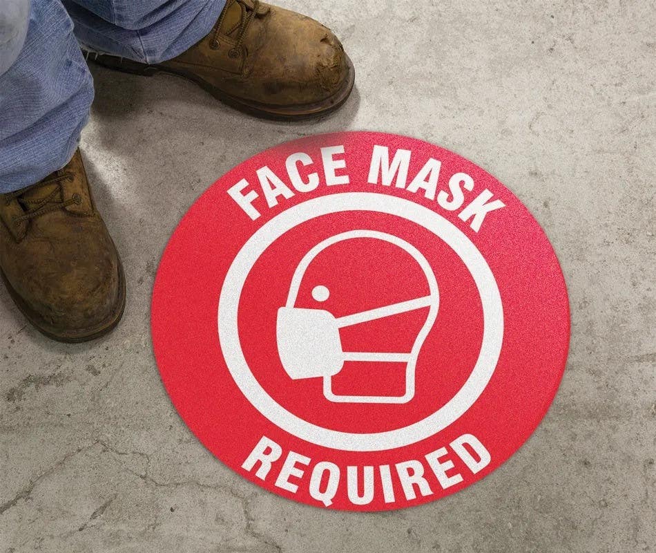 AccuformNMC MFS33 Slip-Gard, Floor Sign, Face Mask Required
