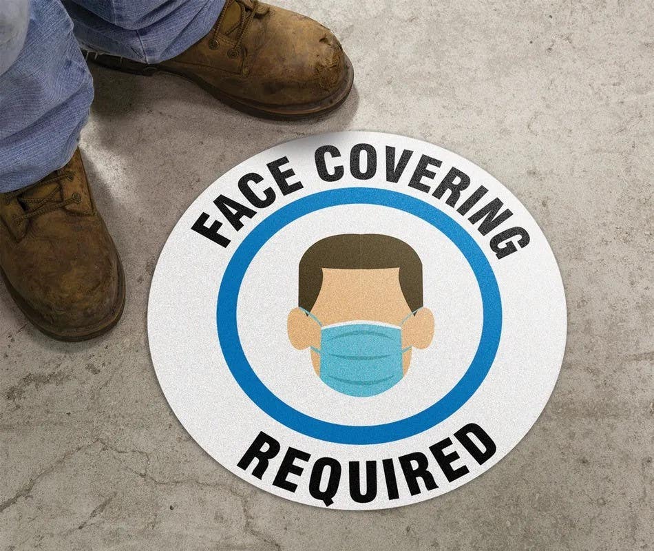 AccuformNMC MFS3 Slip-Gard, Floor Sign, Face Covering Required