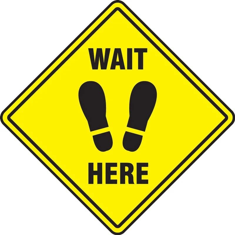 AccuformNMC MFS35 Slip-Gard, Floor Sign, Wait Here (Footprints)
