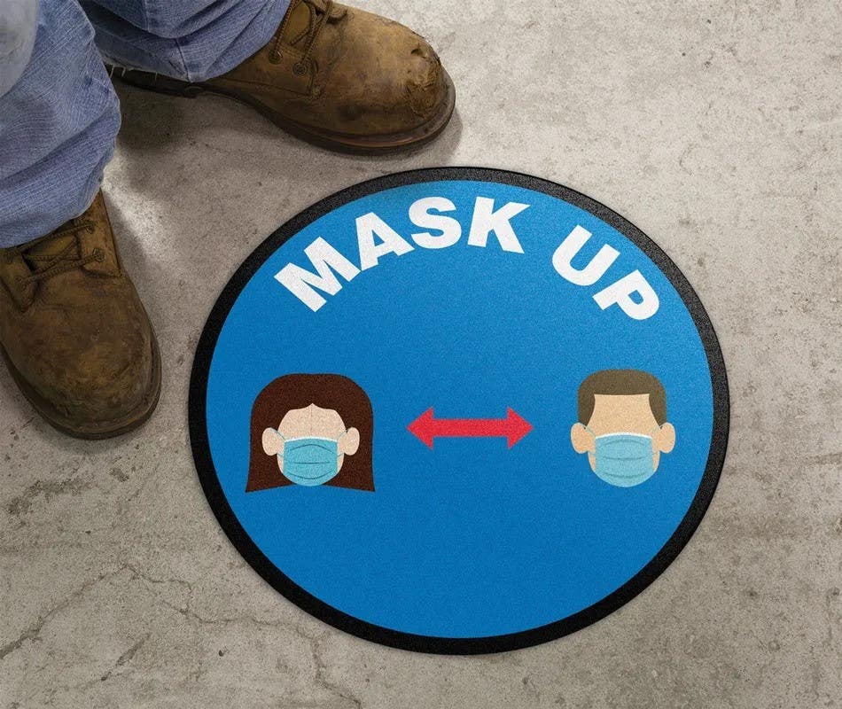 AccuformNMC MFS36 Slip-Gard, Floor Sign, Mask Up