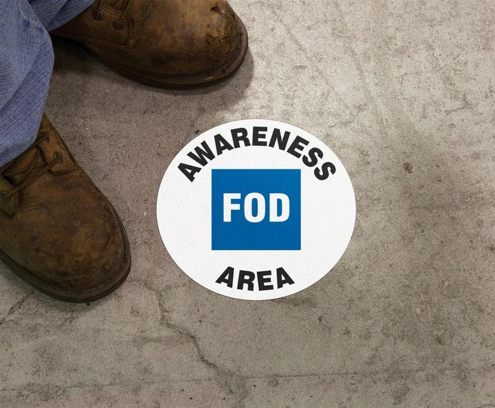 AccuformNMC MFS36 Slip-Gard, Floor Sign, Fod Awareness Area