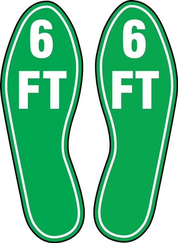 AccuformNMC MFS377 Slip-Gard, Floor Sign, 6 Ft (Footprints), 12"