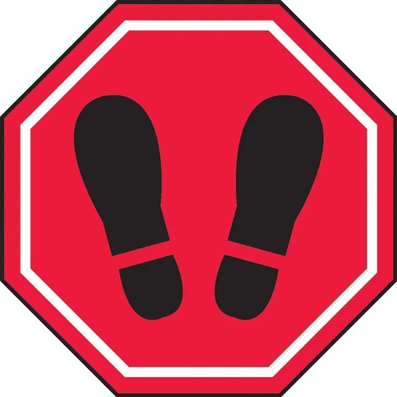 AccuformNMC MFS38 Slip-Gard, Floor Sign, Footprint Image (In Octagon)