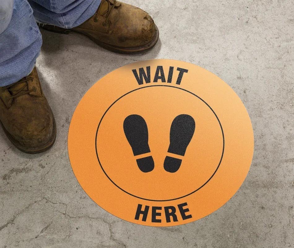 AccuformNMC MFS3 Slip-Gard, Floor Sign, Wait Here