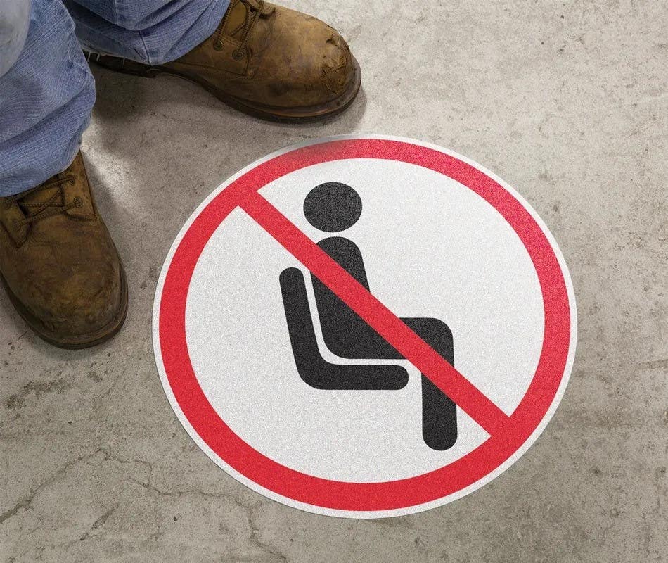 AccuformNMC MFS44 Slip-Gard, Floor Sign, No Sitting Symbol