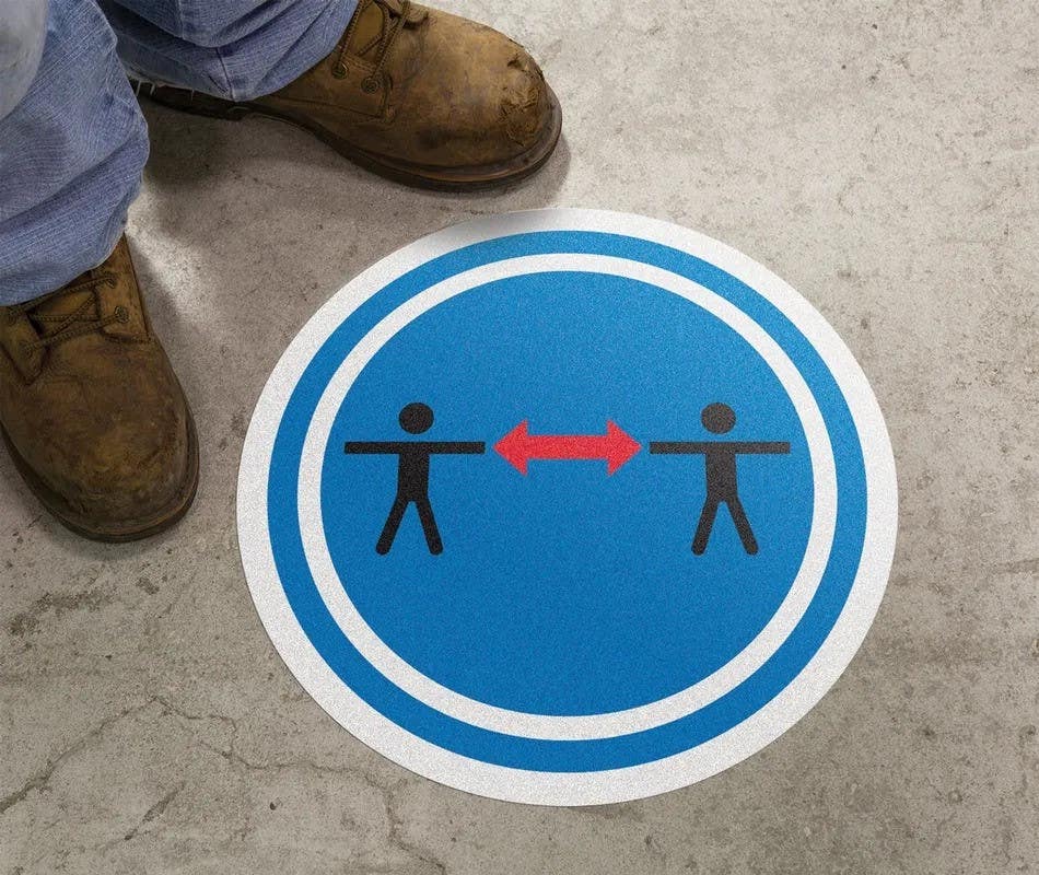 AccuformNMC MFS44 Slip-Gard, Floor Sign, Social Distance Symbol