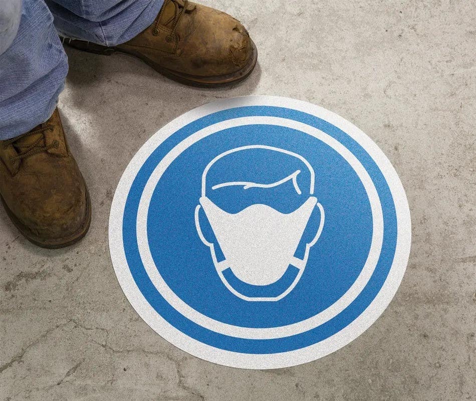 AccuformNMC MFS44 Slip-Gard, Floor Sign, Face Mask Symbol