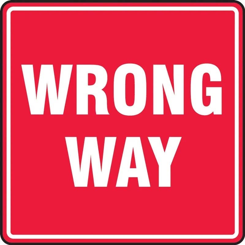 AccuformNMC MFS47 Slip-Gard, Floor Sign, Wrong Way