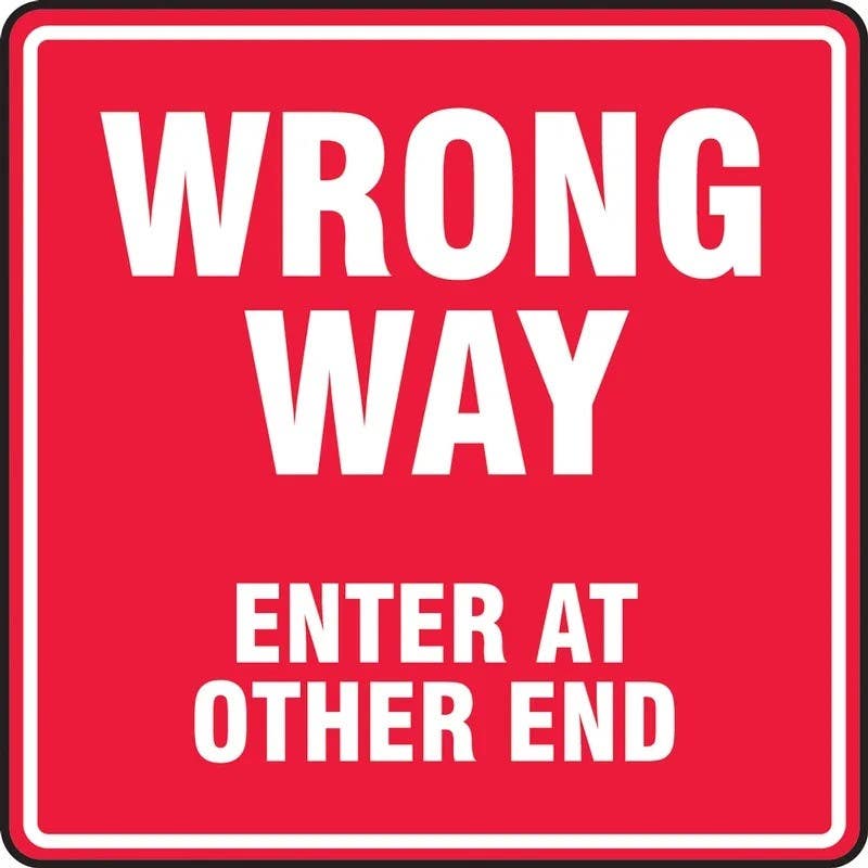 AccuformNMC MFS47 Slip-Gard, Floor Sign, Wrong Way Enter Other End
