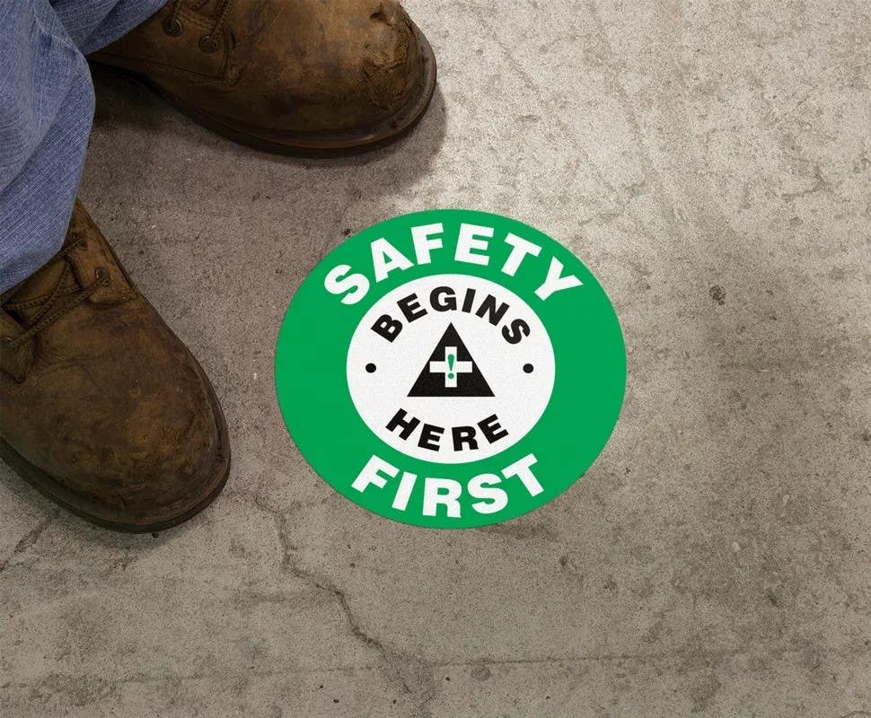 AccuformNMC MFS Slip-Gard, Floor Sign, Safety First - Begins Here