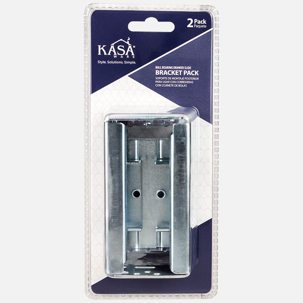 Hardware Resources KFSBNRB-A-2 KasaWare Ball Bearing Drawer Slide Rear Mounting Bracket, Pack
