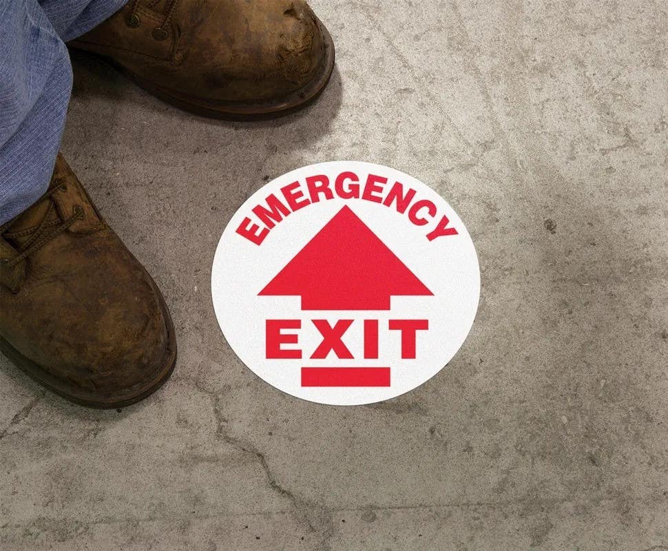 AccuformNMC MFS Slip-Gard, Floor Sign, Emergency Exit