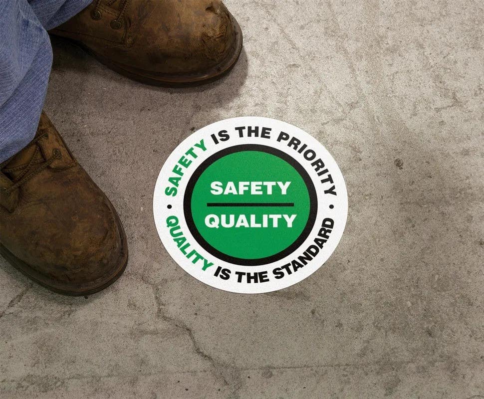 AccuformNMC MFS Slip-Gard, Floor Sign, Safety Is The Priority, Quality Is The Standard