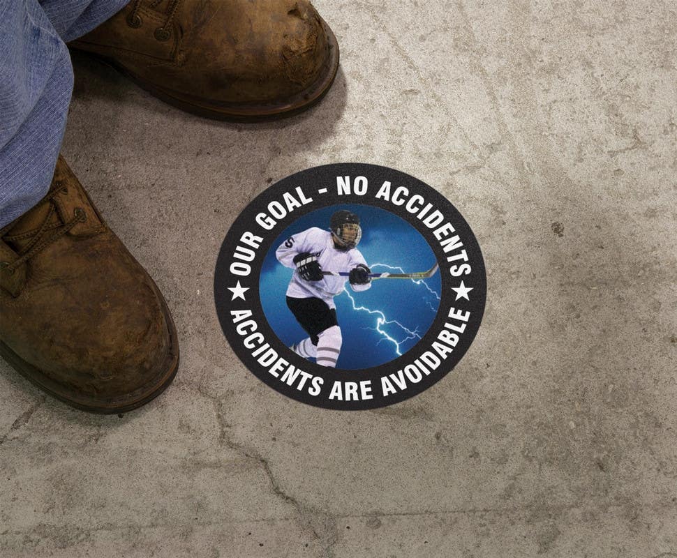 AccuformNMC MFS Slip-Gard, Floor Sign, Our Goal, No Accidents, Accidents Are Avoidable
