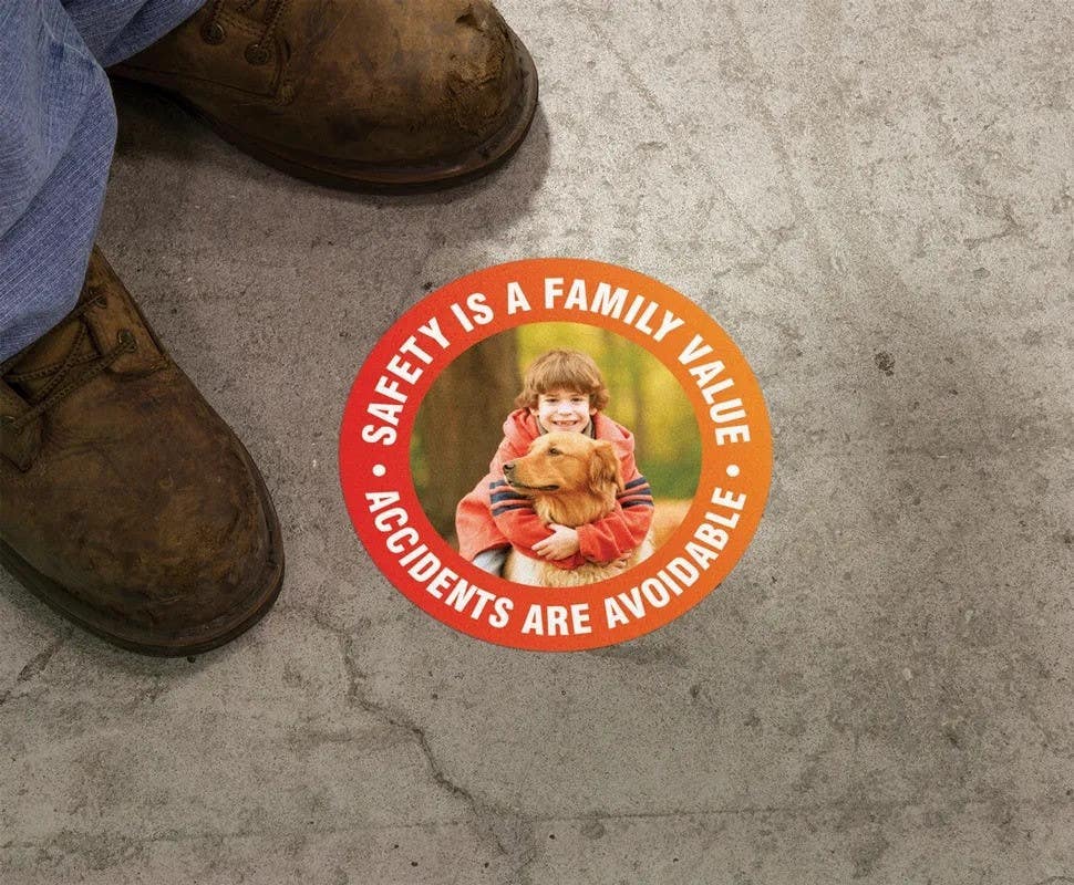AccuformNMC MFS Slip-Gard, Floor Sign: Safety Is A Family Value