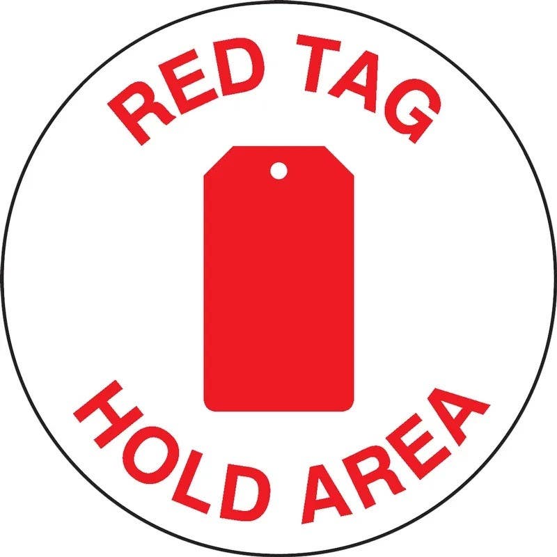AccuformNMC MFS Slip-Gard, Floor Sign, 5S Red Tag Hold Area