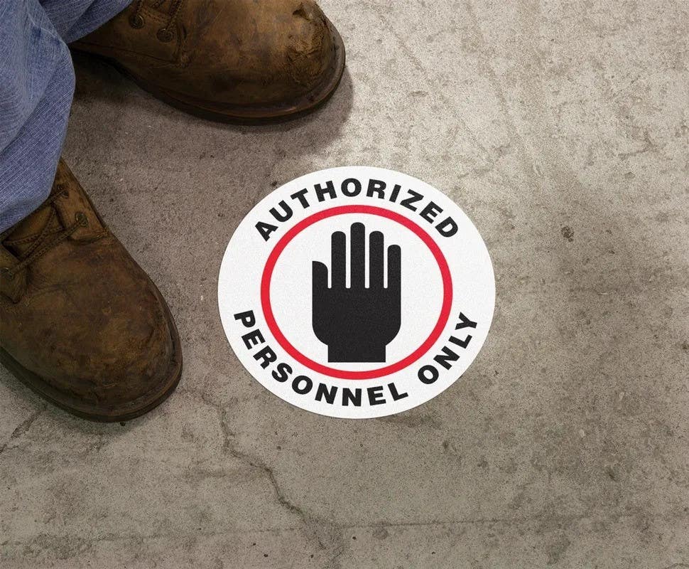 AccuformNMC MFS Slip-Gard, Floor Sign, Authorized Personnel Only