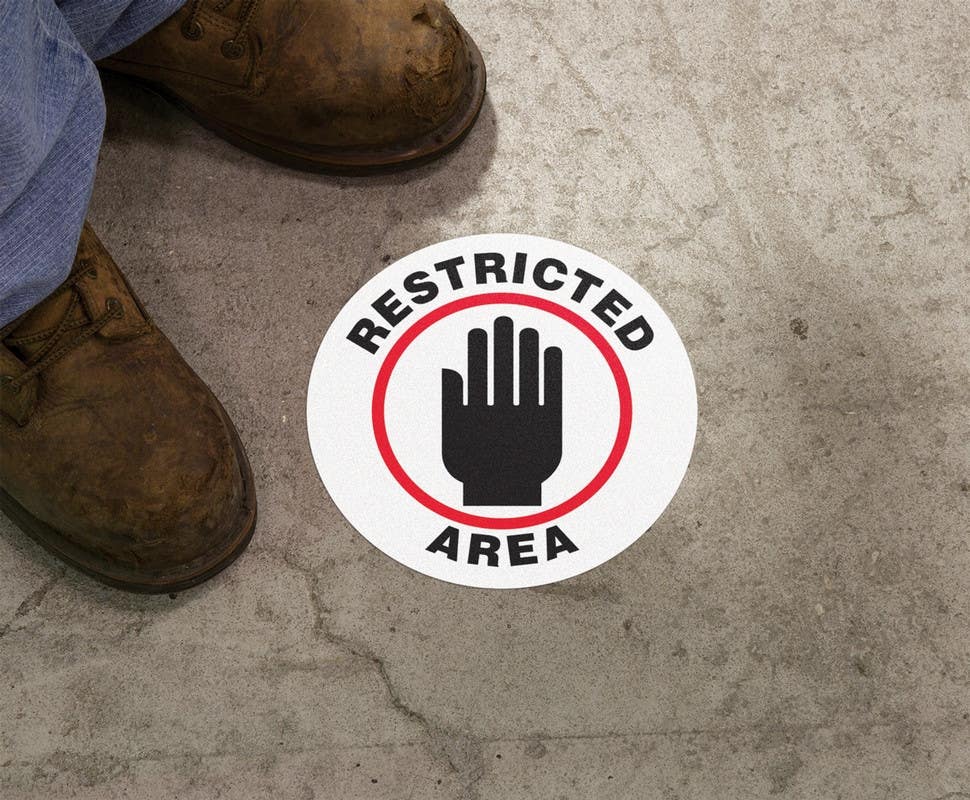 AccuformNMC MFS Slip-Gard, Floor Sign, Restricted Area