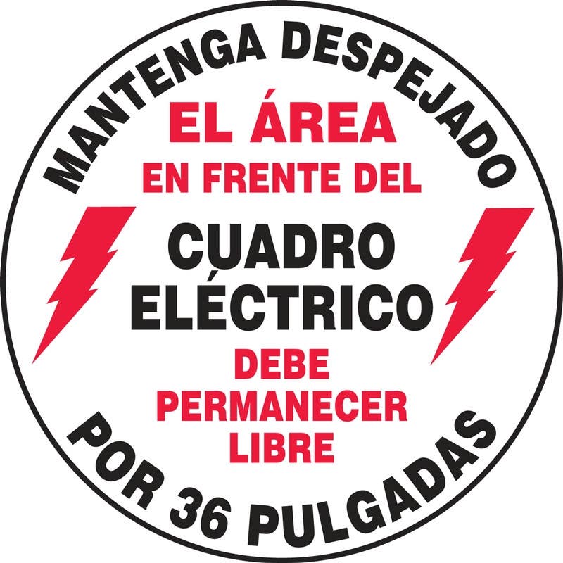 AccuformNMC MFS Slip-Gard, Floor Sign, Keep Clear, Area In Front Of Electrical Panel Must Be Kept Clear For 36 Inches
