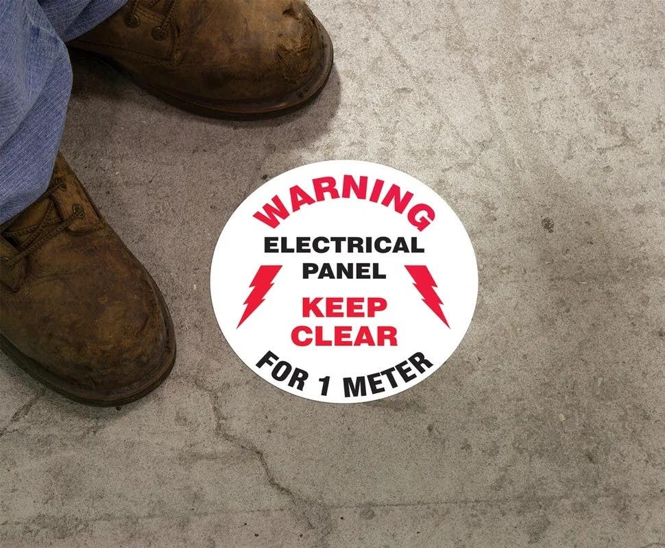 AccuformNMC MFS Slip-Gard, Floor Sign, Warning, Electrical Panel, Keep Clear For 1 Meter