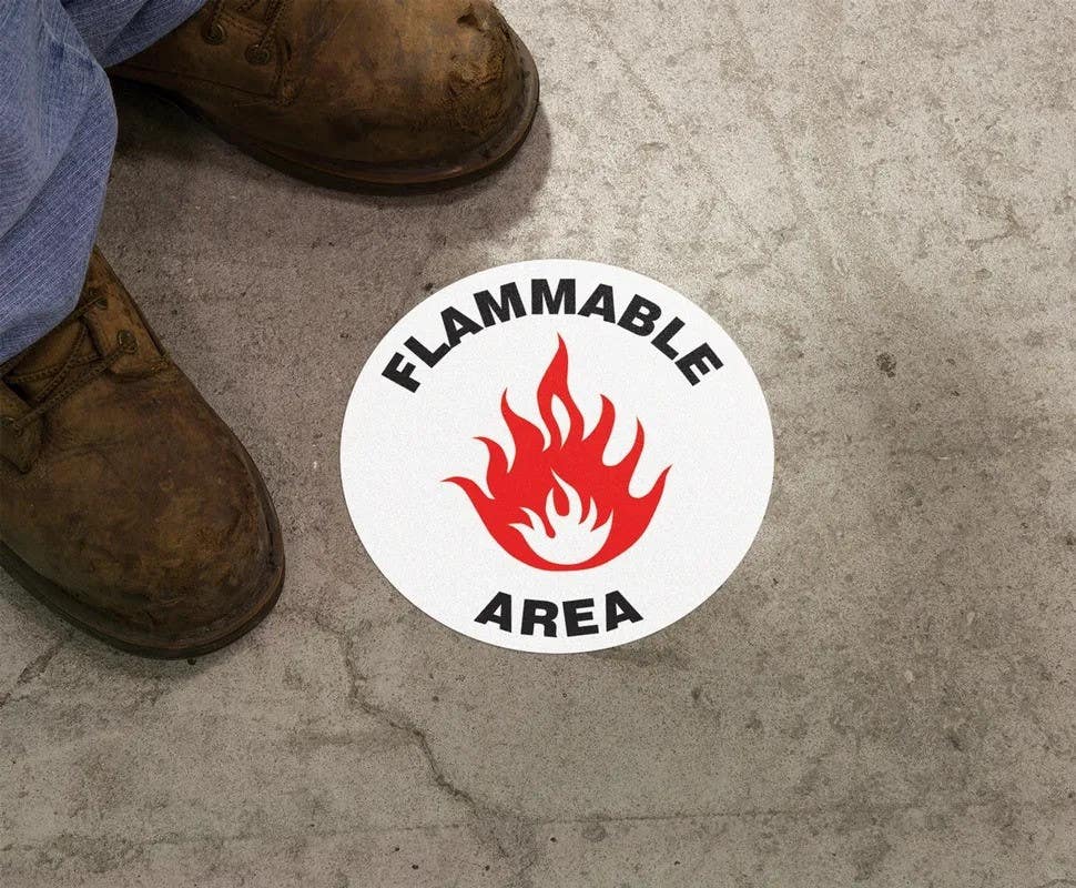 AccuformNMC MFS Slip-Gard, Floor Sign, Flammable Area
