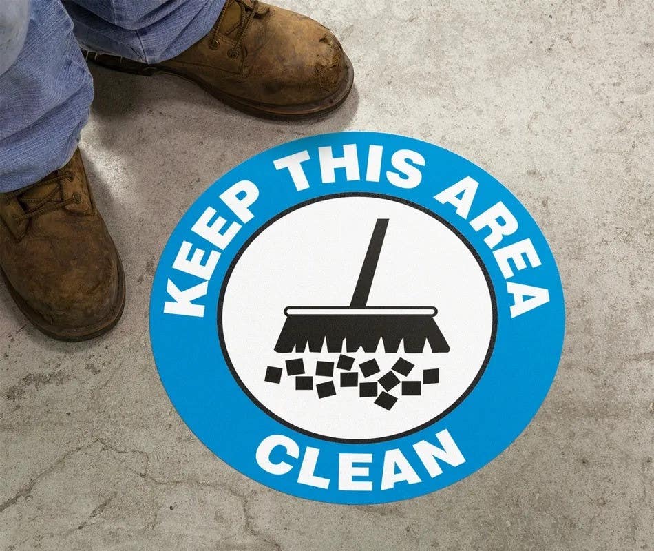 AccuformNMC MFS Slip-Gard, Floor Sign, Keep This Area Clean
