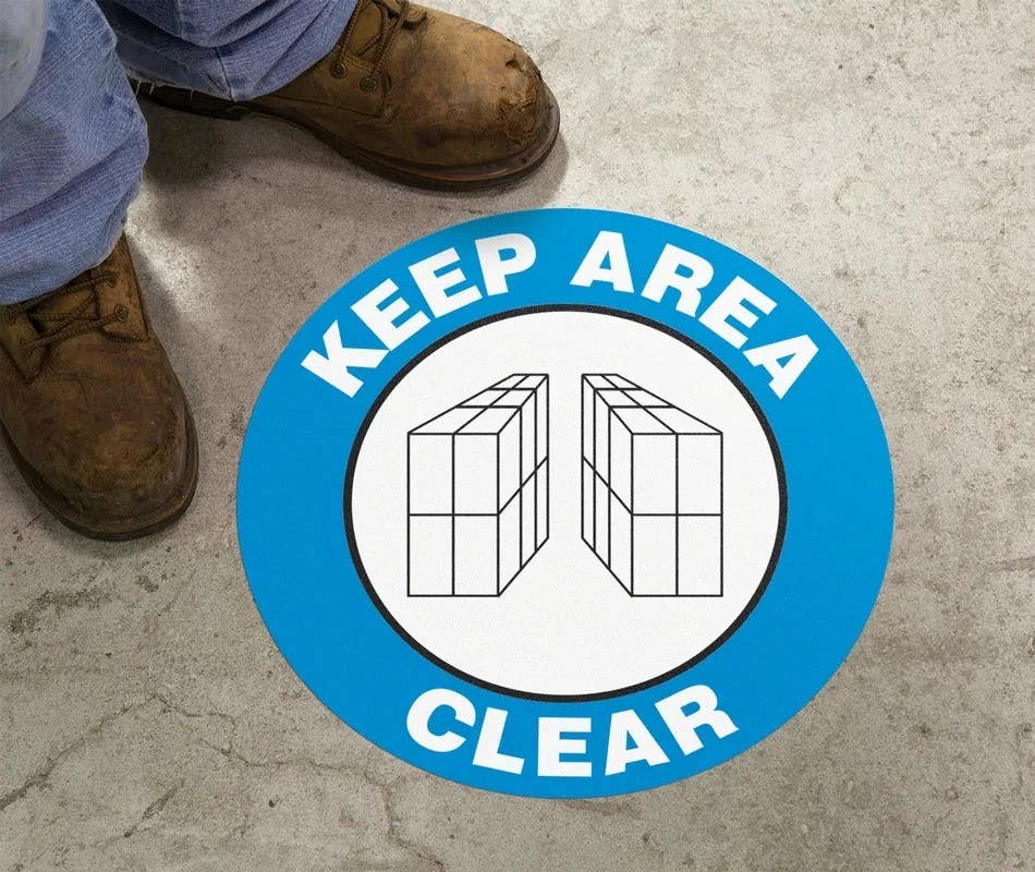 AccuformNMC MFS Slip-Gard, Floor Sign, Keep Area Clear