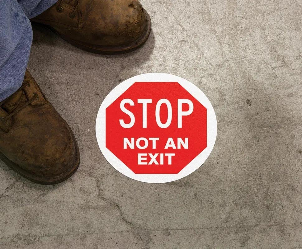 AccuformNMC MFS Slip-Gard, Floor Sign, Stop, Not An Exit