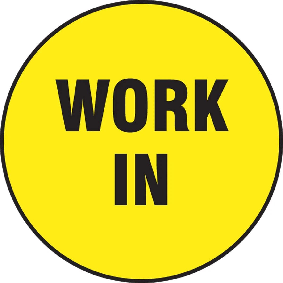 AccuformNMC MFS930 5S Floor Sign, Work In, 17"