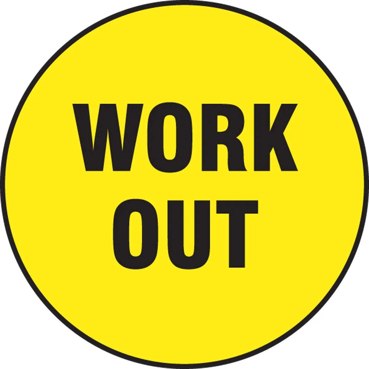 AccuformNMC MFS931 5S Floor Sign, Work Out, 17"