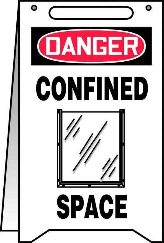AccuformNMC PFR140 OSHA Danger Fold-Ups Floor Sign, Confined Space, 20" H x 12" W