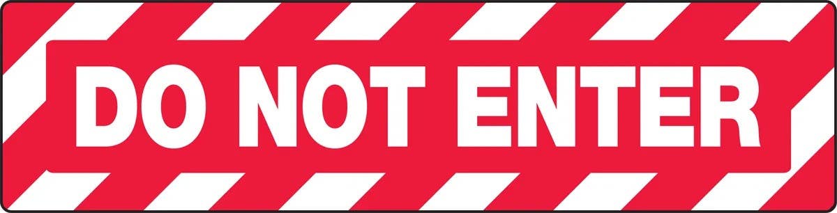 AccuformNMC PSD107 Skid-Gard Floor Sign, Do Not Enter, 6" H x 24" W