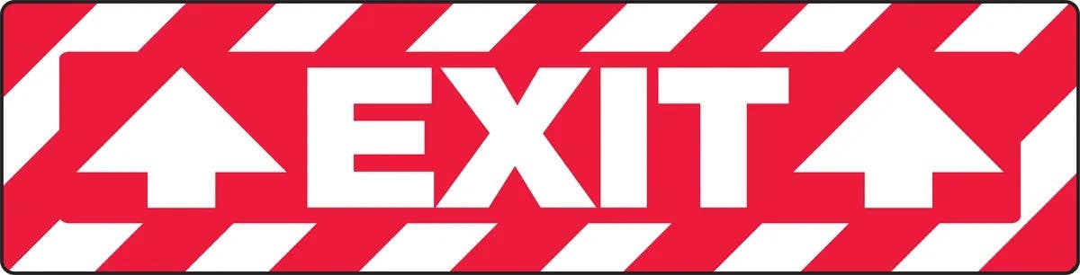 AccuformNMC PSD112 Skid-Gard Floor Sign, Exit, 6" H x 24" W