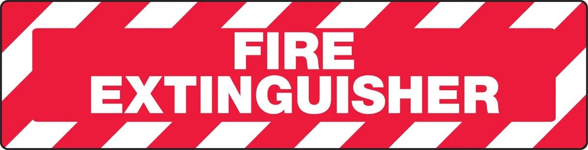 AccuformNMC PSD116 Skid Gard Floor Sign, Fire Extinguisher, 6" H x 24" W