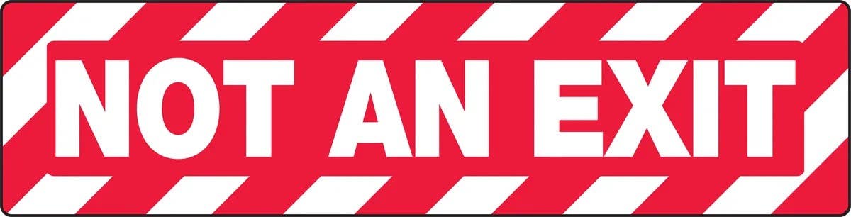 AccuformNMC PSD120 Skid-Gard Floor Sign, Not An Exit, 6" H x 24" W