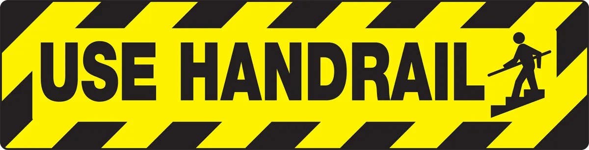 AccuformNMC PSD620 Skid Gard Floor Sign, Use Handrail, 6" H x 24" W