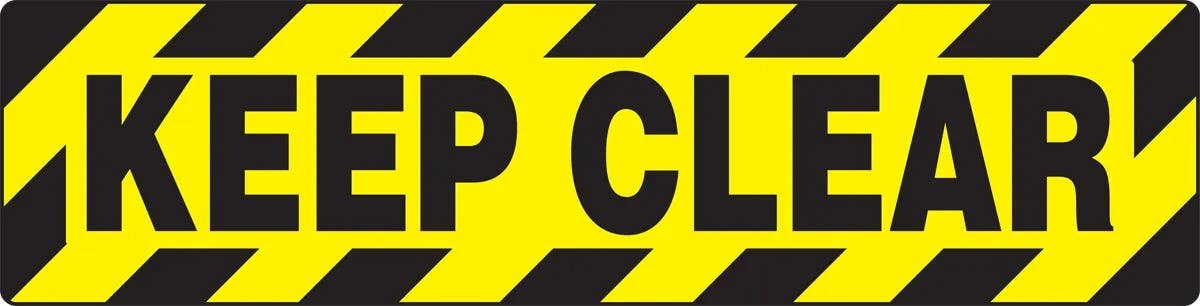 AccuformNMC PSD637 Skid-Gard Floor Sign, Keep Clear, 6" H x 24" W