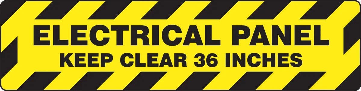 AccuformNMC PSR277 Slip-Gard, Step-Style Floor Sign, Electrical Panel, Keep Clear 36 Inches, 6" H x 24" W