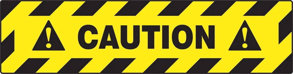 AccuformNMC PSR284 Slip-Gard, Border Floor Sign, Caution, 6" H x 24" W