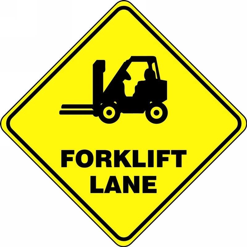 AccuformNMC PSR406 Slip-Gard, Diamond Floor Sign, Forklift Lane, 17"