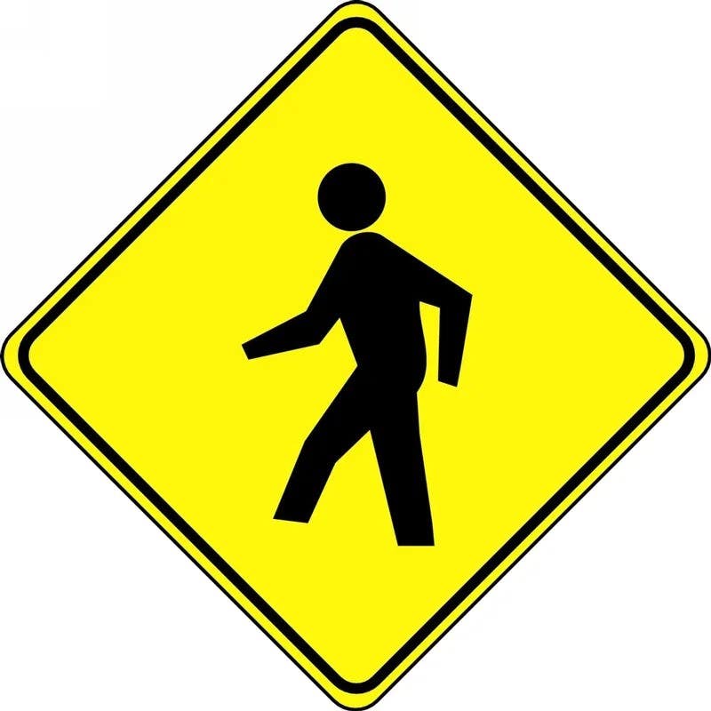 AccuformNMC PSR408 Slip-Gard, Diamond Floor Sign, Pedestrian Crossing, 17"