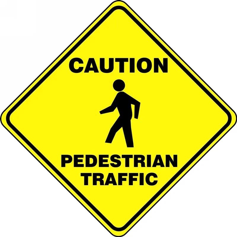 AccuformNMC PSR410 Slip-Gard, Diamond Floor Sign, Caution, Pedestrian Traffic, 17"