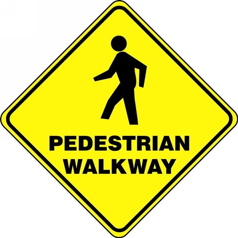 AccuformNMC PSR412 Slip-Gard, Diamond Floor Sign, Pedestrian Walkway, 17"