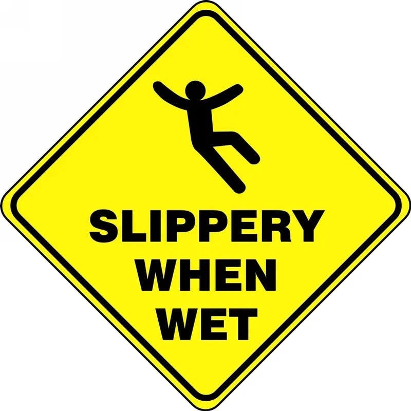 AccuformNMC PSR416 Slip-Gard, Diamond Floor Sign, Slippery When Wet, 17"