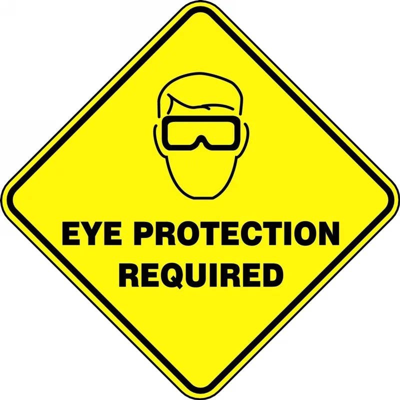 AccuformNMC PSR420 Slip-Gard, Diamond Floor Sign, Eye Protection Required, 17"
