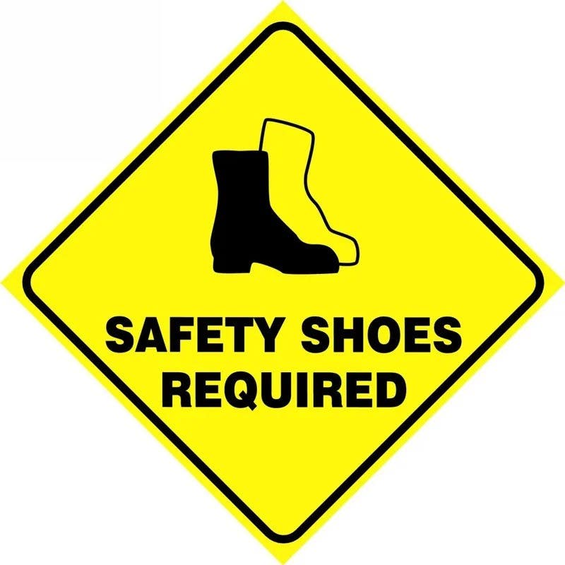 AccuformNMC PSR422 Slip-Gard, Diamond Floor Sign, Safety Shoes Required, 17"