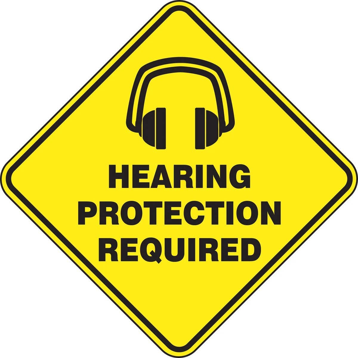 AccuformNMC PSR424 Slip-Gard, Diamond Floor Sign, Hearing Protection Required, 17"
